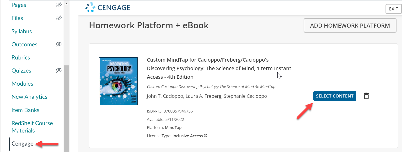 Cengage MindTap-Instructor Setup Guide [CCCOnline] - Print View