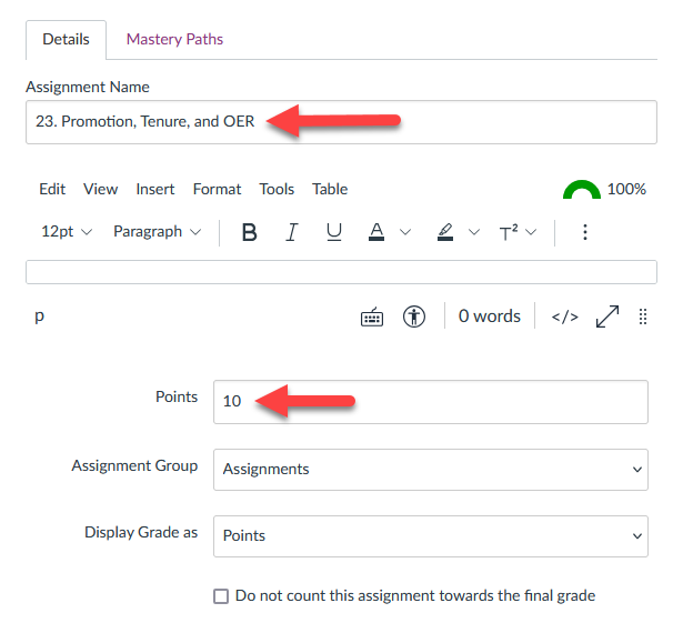 pressbooks-assignment-settings