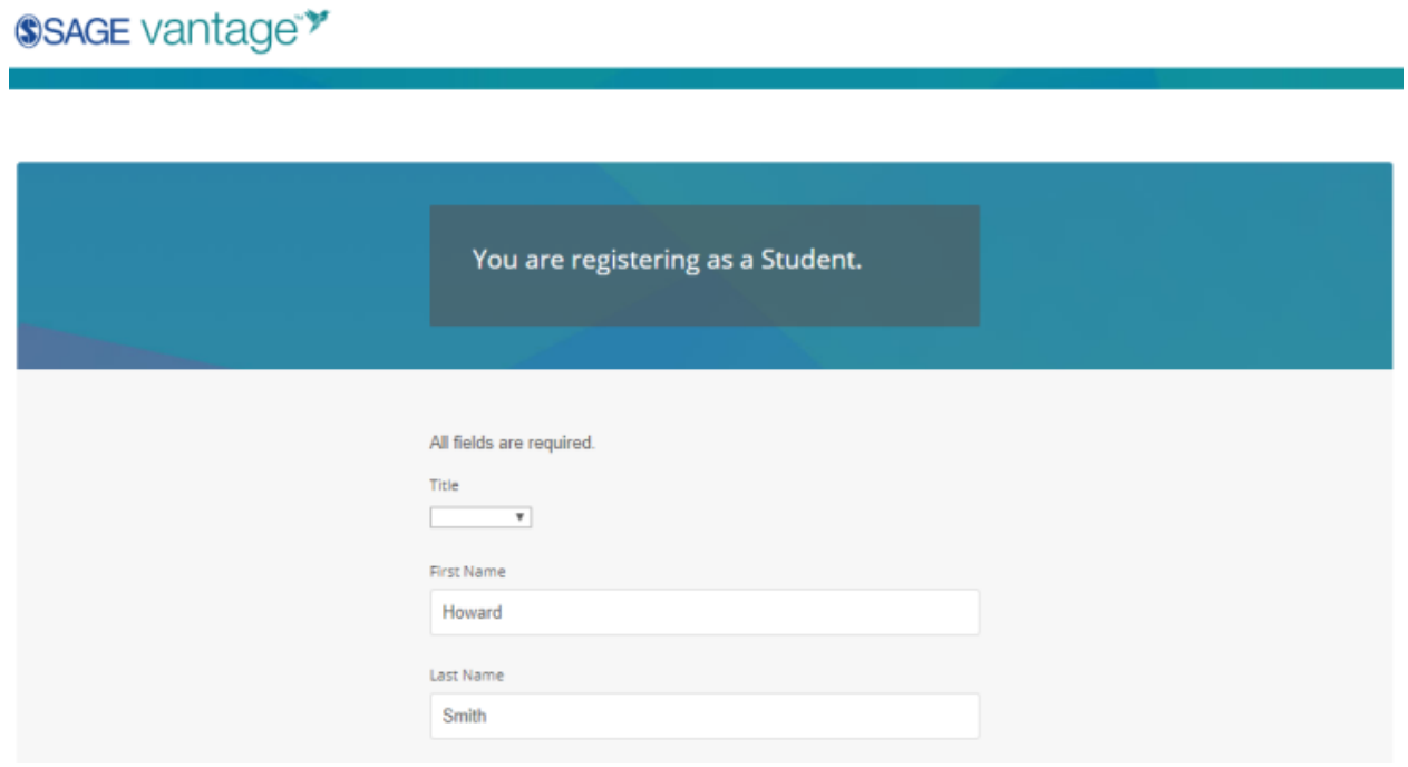 SAGE-vantage-student-registration